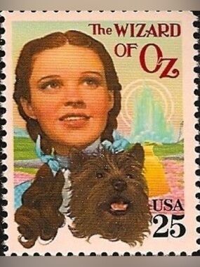 Pin | Vintage Wizard of Oz Postage Stamp | Dorothy, Toto, Yellow Brick Road ✨